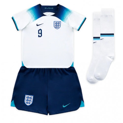 England Harry Kane #9 Hemmaställ Barn VM 2022 Kortärmad (+ Korta byxor)